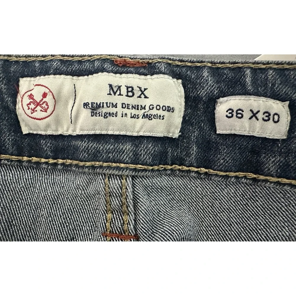 MBX ‎ Men's Fairfax Denim, Slim Fit Stretch Premium Jeans Peace Size 36X30 New